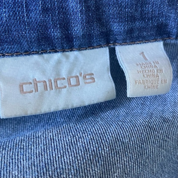 Military style Chico's Denim Style Jacket With Braided Button Detail - Picture 3 of 4